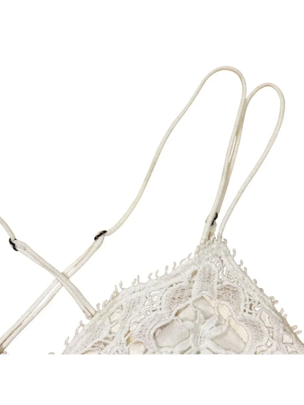 Free People FP One Women’s White Lace Crochet Bralette Cami Top Size Small - Picture 3 of 9